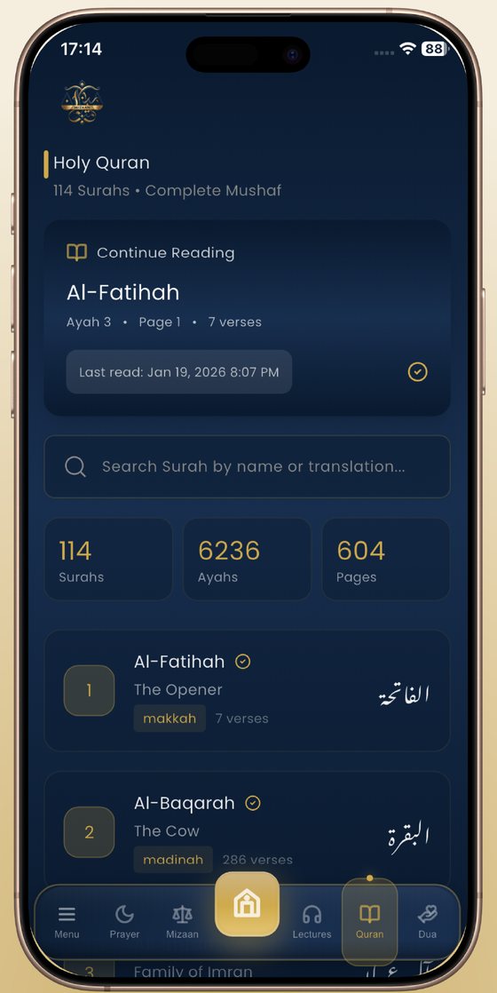 Mizaan Qur'an screen